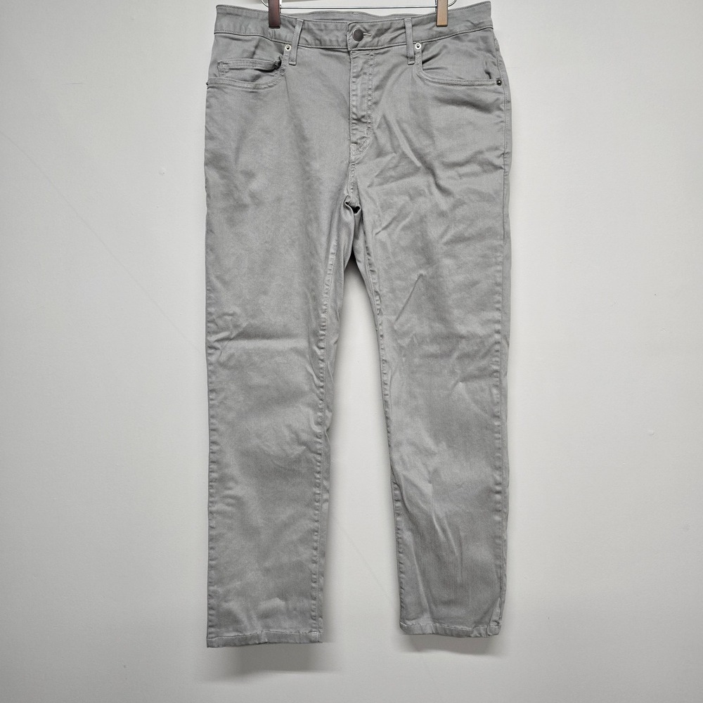 Aviator Straight Fit Pants Mens 34 Steel Gray Tencel Cotton Stretch Travel USA